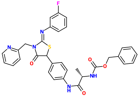 (image for) MC080121 Benzyl [(2S)-1-({4-[(2Z)-2-[(3-fluorophenyl)imino]-4-oxo-3-(2-pyridinylmethyl)-1,3-thiazolidin-5-yl]phenyl}amino)-1-oxo-2-propanyl]carbamate